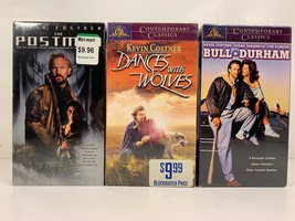 3x Kevin Costner VHS TAPES-Postman Dances With Wolves Bull Durham *BRAND... - £9.45 GBP