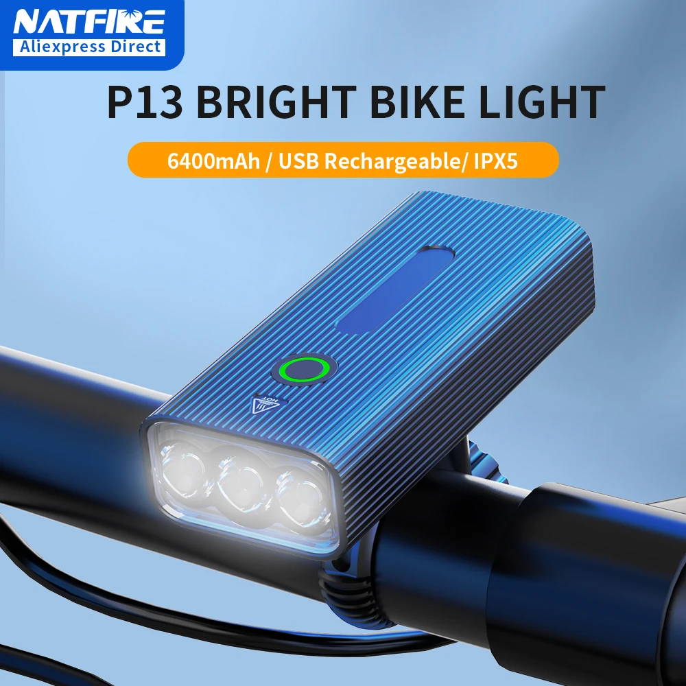 Natfire P13 Bike Light Usb Rechargeable Led Bicycle Light 800LM Headlight Mtb - £8.74 GBP+