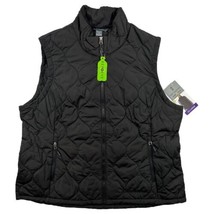 Free Country Quilted Lightweight Vest Stand Collar Sleeveless Womens Black - $17.81