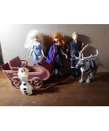 Disney Frozen 2 Anna Elsa Sven Olaf Reindeer Action FIgure Dolls 12&#39;&#39; Sl... - £54.56 GBP