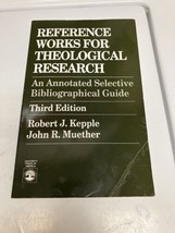 Reference Works For Theological Research By Robert J. Kepple &amp; John J. Muether - £3.98 GBP