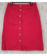 Liz Claiborne Jean Skirt Womens 4 Red Denim Vintage Y2K Casual Button Up... - £31.13 GBP