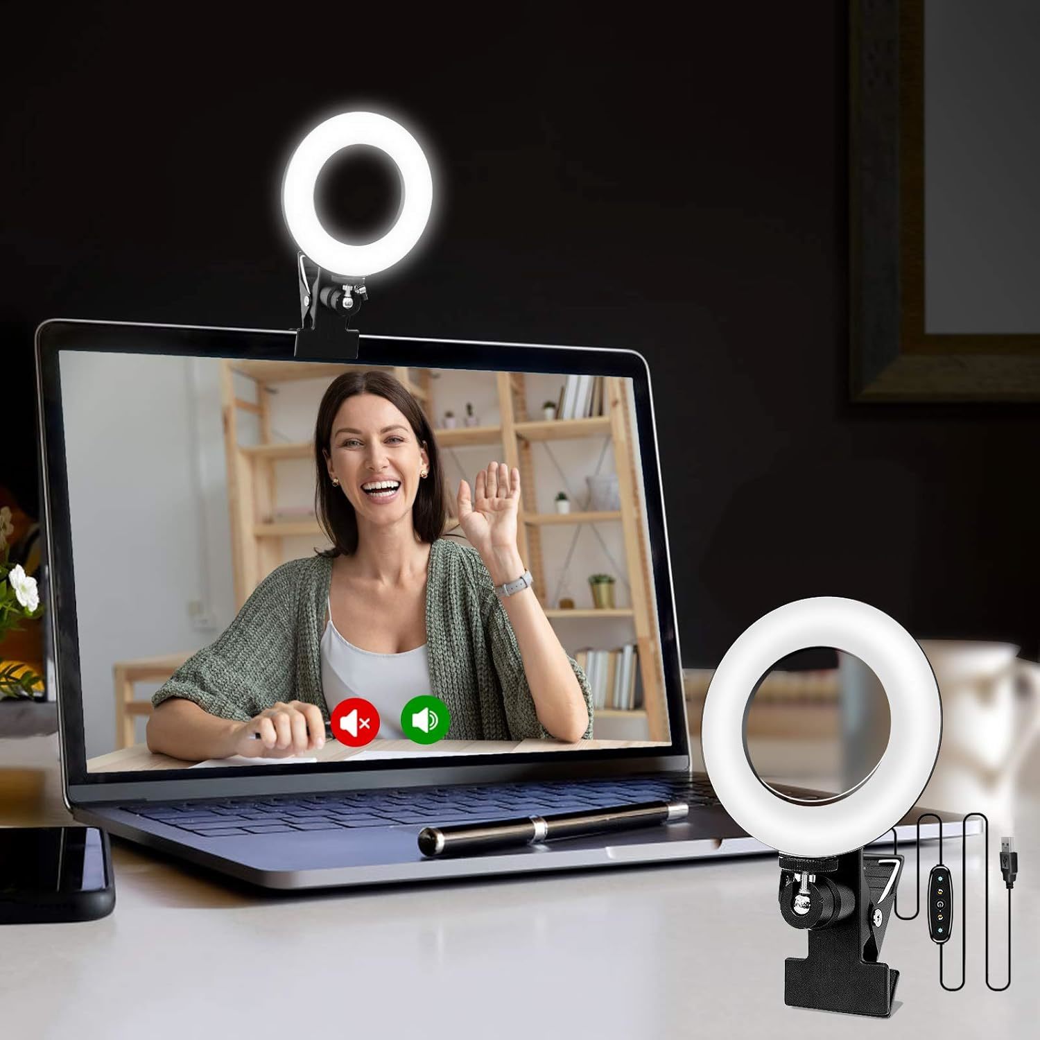 Video Conference Lighting Kit, Ring Light For Monitor Clip On,For Remote - $32.94