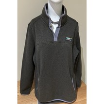 LL Bean Womens L Olive Green Snap Up Fleece Jacket Pullover Long Sleeve ... - $694.81 MXN