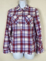 Gap Womens Size S Plaid Pocket Button Neck Popover Shirt Long Sleeve - £8.44 GBP