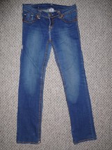 TRUE RELIGION JOHNNY SUPER T DISTRESSED THICK STITCH SLIM STRAIGHT LEG J... - $29.09