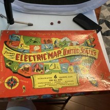 Vtg Electric Map of the United States Board Game 6 Colorful Map Jacmar F... - $14.85