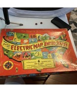 Vtg Electric Map of the United States Board Game 6 Colorful Map Jacmar F... - $14.85