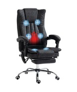 Vinsetto Microfiber Office Computer Chair: Massage, Heat, Footrest, Black - $381.69 CAD