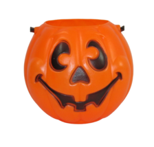 Grand Venture Pumpkin Vintage Blow Mold Trick Treat Candy Bucket 1997 Halloween - £9.49 GBP