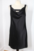 Theory 6 Black Satin Cowl Drape Neck Ilena Sleeveless Tank Dress - £27.33 GBP