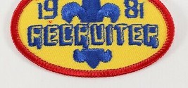 Vintage 1981 Recruiter Oval Red Insignia Twill Boy Scouts America BSA Camp Patch - £9.19 GBP