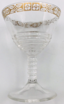 Six (6) Vintage Sherbert Glasses w/ Gold Rim Hibiscus Flower Design 3.5&quot; D 5&quot; T - $18.69