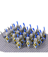 21pcs Castle Blue Lion Knights Sword Infantry Army Set B Minifigures Toys - £19.57 GBP