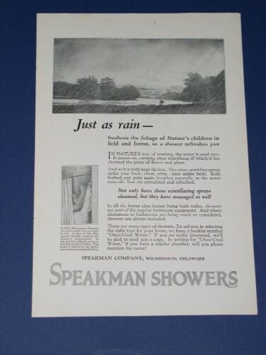 Speakman Showers National Geographic Magazine Ad Vintage 1924 - $14.99