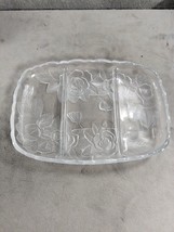 Mikasa Crystal Embossed Frosted Winter Rose Divided Tray Plate 11.5&quot; x 8.5&quot; - £15.73 GBP