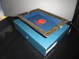 Gold and Blue Ceramic Cigar Ashtray Measures 9" L x 6.75" W NIB image 7