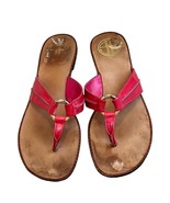 LIlly Pulitzer McKim Size 9 Pink Strappy Thong Sandals Gold Ring - $45.93 CAD