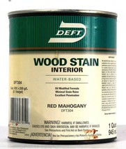 1 Can Deft 945 mL Wood Stain Interior Water Based DFT304 Red Mahogany - £21.22 GBP