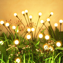 Solar Garden Lights Outdoor - 4 Pack 32 LED Firefly Lights Waterproof, G... - $35.81