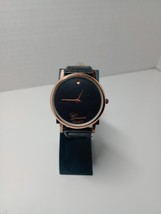 Unisex Geneva Wrist Watch Analog Black Dial with Black Leather Band - £6.95 GBP