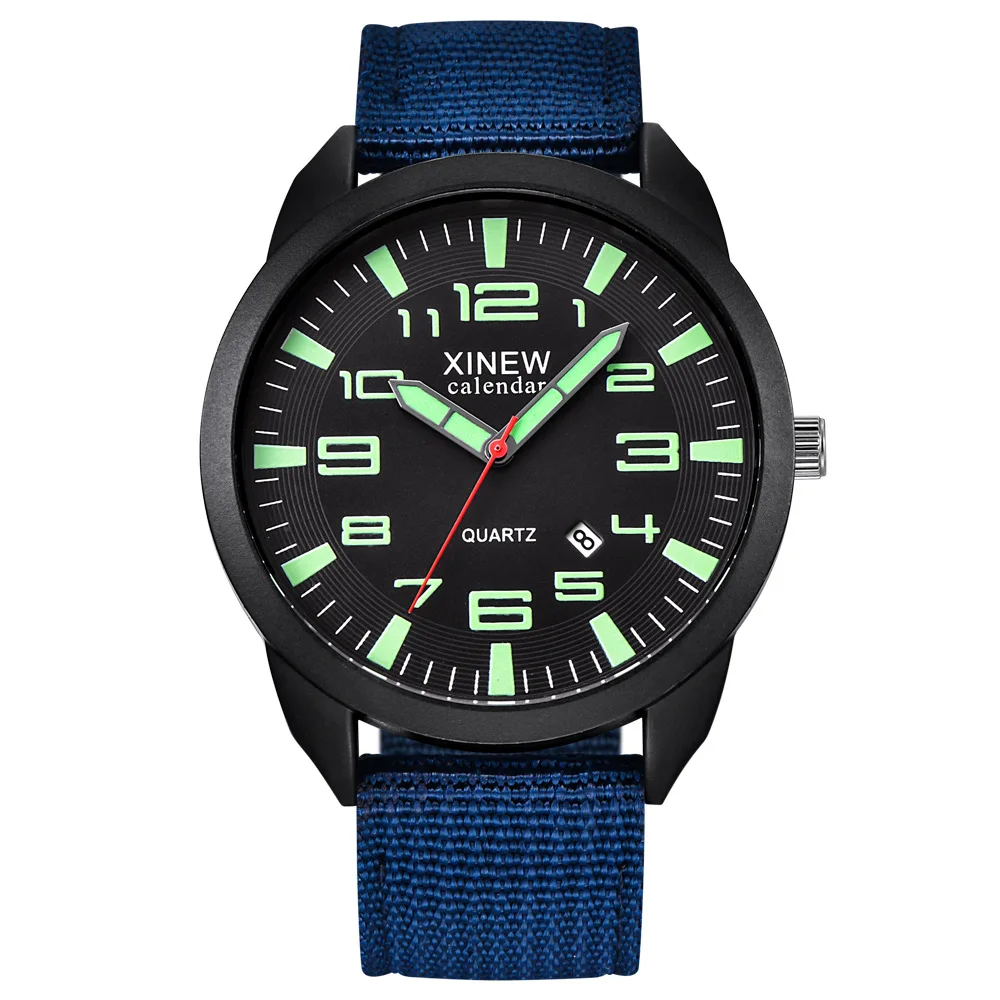 XI Watch Men  Army  Fashion Green Fabric  Auto Date  Men  Masculino reloj hombre - £58.40 GBP