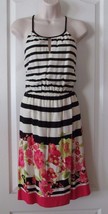 ELLE South Beach Floral Stripe Dress Multi-color Women&#39;s Sz. M NWT MSRP$64 - $380.74 MXN