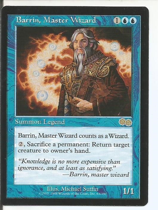 Barrin, Master Wizard Urza's Saga 1998 Magic The Gathering Card NM - £23.98 GBP