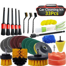 Auto Detailing Brush Set Power Scrubber Drill Brushes Car Detail Brush For Air - £32.68 GBP+