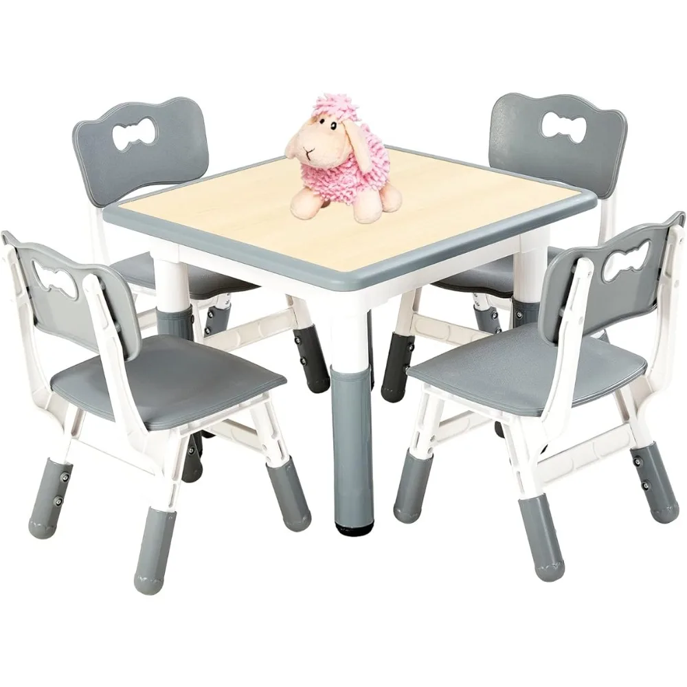 Height Adjustable Toddler Table and Chair Set for Ages 3-8 Children Tabl... - $198.76