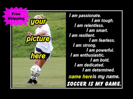 Rare Inspirational Personalized Custom SOCCER Poster Unique Motivation Gift - $29.99+