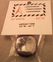 Scale Detail Accessories / Resin Asphalt Racing Tire - 16&quot; Wide X 26&quot; Tall - $2.75
