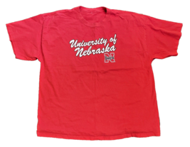 T-Shirt University of Nebraska Cornhuskers Huskers Football Red Mens Size XL - £11.06 GBP