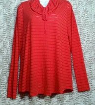Chelsea &amp; Theodore Women&#39;s Size Large red  Long Sleeve soft Layered Striped - £10.08 GBP