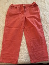 Ruby Rd Womens Pink Flat Front Capri Pants Mid Rise Straight Leg Size 12 - $14.00