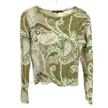 Womens Size Medium Olivier Goureau Cashmere and Silk Blend Paisley Print Sweater - £33.14 GBP