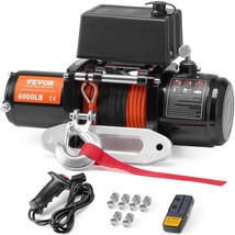 VEVOR Electric Winch for Truck 6000 lb Synthetic Rope Waterproof Remote Control - £193.66 GBP