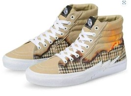 VANS SK8-HI Big Reveal Houndstooth Fire Lightning Bolt Canvas Shoes Mns ... - $64.99