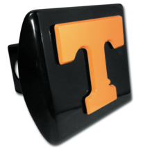 university of tennessee orange emblem on black trailer hitch cover usa made - £62.75 GBP