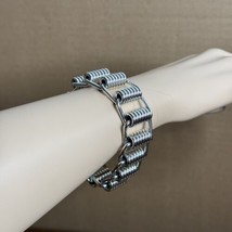 Vintage Signed Coro Pegasus Silver Tone Spring Link Bracelet - $35.00