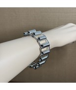 Vintage Signed Coro Pegasus Silver Tone Spring Link Bracelet - $35.00