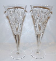 Pair Of Waterford Crystal Millennium Universal Wishes 5-TOASTS Toasting Flutes - £85.44 GBP