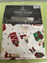 It’s The Season Dog Christmas Shower Curtain Set with Rings - £19.66 GBP