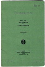 Specification For Fire Hydrants Canadian Standards Association 1958 - £5.50 GBP