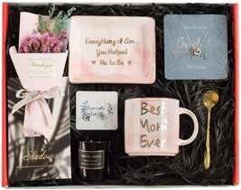 Best Mother Day Birthday Gift Set - Necklace,Earrings, Pink  Pink Marble Mug - £22.82 GBP
