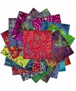 100 Pcs Batik Pre-Cut Charm Pack 5&quot; Squares 100% Cotton Fabric Quilt - $43.76 CAD