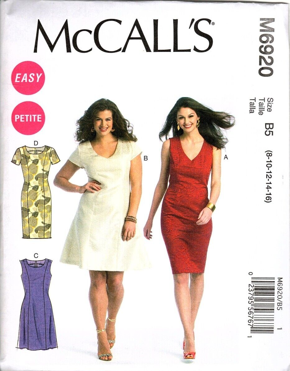 McCall's M6920 Misses 8 to 16 Easy Dresses UNCUT Sewing Pattern - £10.96 GBP