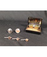 Vintage Swank Cufflinks &amp; Button Studs Set in Metal Box Cuff Links - £15.97 GBP