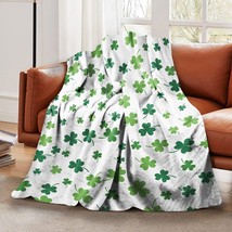 Newhomestyle Shamrock St. Patrick&#39;S Day Throw Blanket Soft Warm Cozy Lightweight - £28.15 GBP