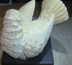 DOVE bird figure on 5&quot;x5&quot; base pedestal italian sculptor a. santini (ado) - £175.04 GBP